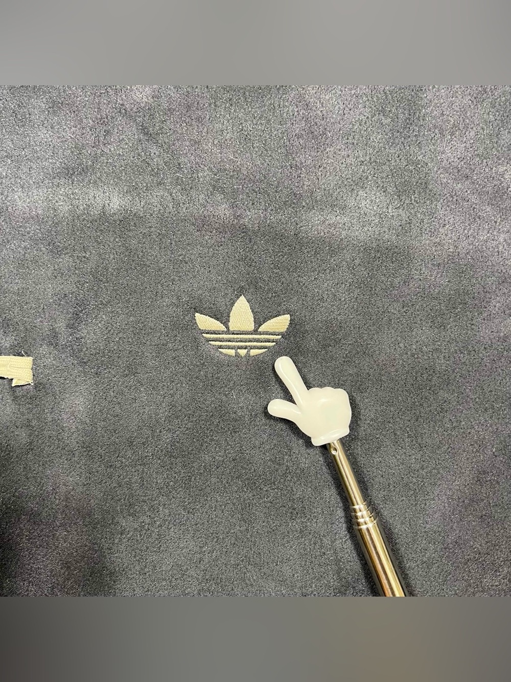 adidas Navy Performance Jacket with Cream Stripes - Picture 5 of 7